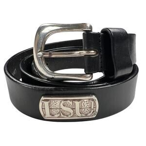LSU Enmon Oil Tanned Black Harness Leather Concho Belt Tigers Fan Size 38.5-42